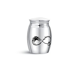 FGT Mini Small Urn for Ashes Infinity Dog Cat Doggie Pet Paw Print Puppy Kitten Kitty Family Cremation Memorial Keepsake Forever In My Heart