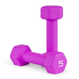 CAP Barbell Neoprene Coated Dumbbell Weight, 5 lb Pair, Purple