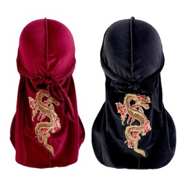 Beanie Hat Sweat Wicking Loong Black and Wine Skull Cap with Neck Flap Strap Bandana Helmet Liner Headpiece Cycling Driving Camping Motorcycle Head Wrap Costume Accessories for Adult Men Women 2PCS