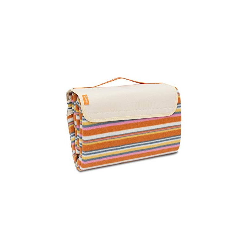 BRUBAKER Picnic Blanket Fleece with Waterproof PEVA Backing 150 x