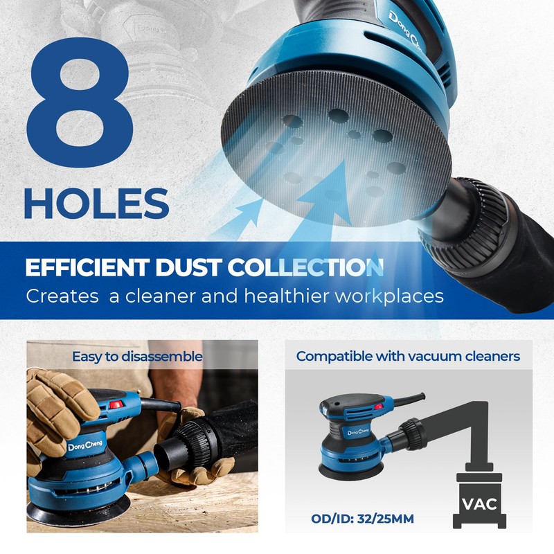 Dong Cheng 5-Inch Random Orbital Sander 3.2A 12800OPM Electric Palm