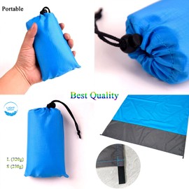 otcahzch Sandfree Beach Blanket, Large Sandproof Waterproof Beach Mat, Lightweight Beach Mat with 4 Stakes and 1 Bag, Portable Sandproof Mat for Travel, Camping, Hiking(79"× 83",Emerald)