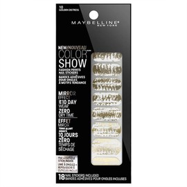 10 Golden Distress - Maybelline Color Show Mirrored Fashion Nail Stickers 18pk