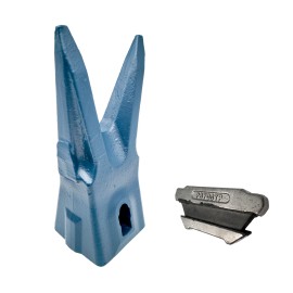 Hensley Style Parabolic Twin Tiger Rock Tooth - 370 Series - X370WT - Tooth with Flex Pin P370STP