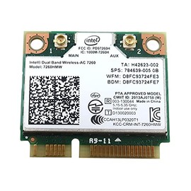 for Hp 710661-001 756753-001 784639-005 Intel Dual Band Wireless-ac 7260 7260hmw Half Mini Pcie Pci-Express WLAN WiFi Card Module 802.11 Ac 867mbps Bluetooth Bt