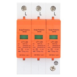 BuyWeek 3P Lightning Deflector, 420VAC 20KA Home Surge Protection Diverter Device 3P Surge Protection Device