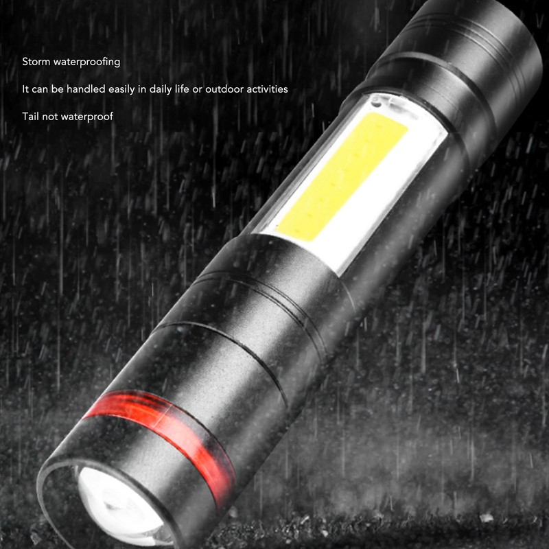 LED Flashlight Multifunction Highlight Telescopic Zoom Rechargeable Waterproof Mini Flashlight