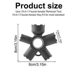 Gosknor 10 in 1 Faucet Aerator Removal Tool, Aerator Key for Sink Faucet Aerator Wrench Tool Aerator Tool for Hidden Threaded Aerators/Aerators with Housing (Cut Edge and Round)