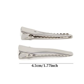 Honbay 50PCS Silver Tone Metal Alligator Hair Clips for DIY Crafts or DIY Hair Accessories (4.5cm/1.77inch)