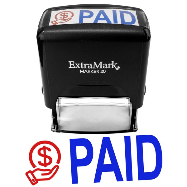 ExtraMark Dual Color Self Inking Rubber Stamp (Paid) 2-Color Office