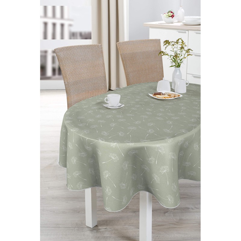 Oilcloth Tablecloth Wipe Clean Non-Slip with Piping Band Square Round