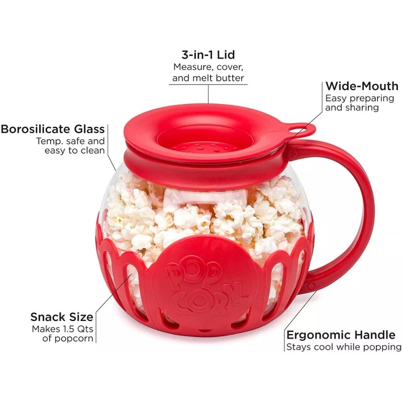 Ecolution Popper Para Microondas Para Hacer Palomitas 1.5 Qt Color
