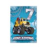 12 Invitation Cards for 7th Children's Birthday Boys Monster Truck