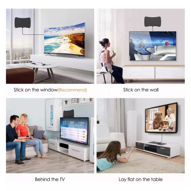 CONEJO MODA Antena De Tv Digital Hdtv Para Interiores Abierta
