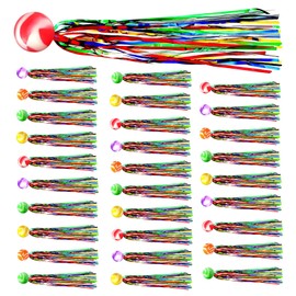 UPUPGO Pack of 30 Bouncy Balls for Children, Bouncy Balls for Children to Take, High Quality Jumping Ball with Coloured Ribbons, Bouncy Balls, Rubber Ball Toy, Elastic Balls for Boys, Girls