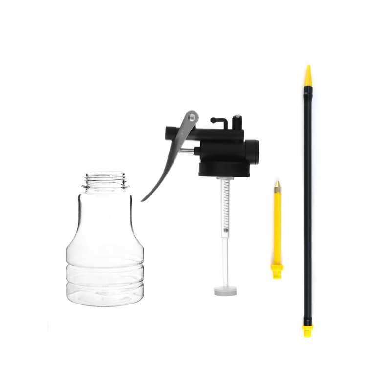 QWORK® Transparent Oil Can, High Pressure Pump Oiler with 2