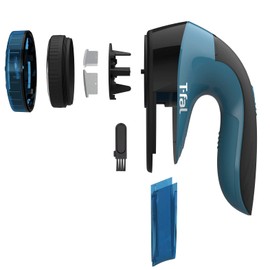 T-fal Cordless Lint Remover with Adjustable Shave Height, Fabric Defuzzer, Travel Size, Blue - Portable and Efficient for Garments