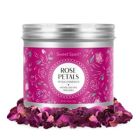 Sweet Spell Dried Rose Petals – Edible Flowers for Drinks, Cocktails, and Cake Decorations – Perfect for Tea, Soap, and Candle Making – 14g (0.5oz)