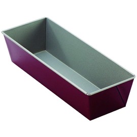 Dr. Oetker Kastenform 30 cm, Backform aus Stahl, Königskuchenform mit zweifarbiger Antihaftbeschichtung (Farbe: grau/rot), Menge: 1 Stück