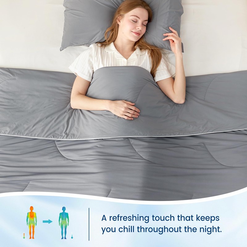 Cozy Bliss Cooling Comforter Twin Size Dual-Sided, Ultra-Soft Cooling Blankets