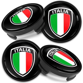 Biomar Labs 4 x 54 mm Hub Caps Compatible with Ford Wheel Centre Caps Hub Caps Alloy Wheels Italy Flag CF 32