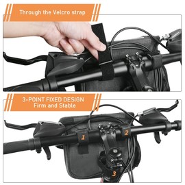 BLAZDEVE 6L Bike Handlebar Bag, Large Capacity Bicycle Basket Front Bag, Reflective Waterproof Bicycle Front Storage Basket with Touchscreen and Removable Shoulder Strap for Mountain Bike Traveling