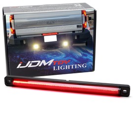 iJDMTOY Black-Out Smoked Lens 54-SMD Full LED Strip Illuminated Rear Center Tailgate ID Identification Lightbar, Compatible with Ford 2009-2016 F350 F450 F550 (Excluding F250)