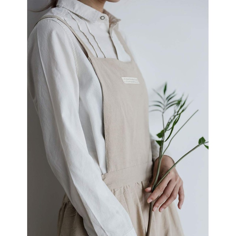 SPDYCESS Aprons Japanese Style Cooking Apron Women with 2 Pockets