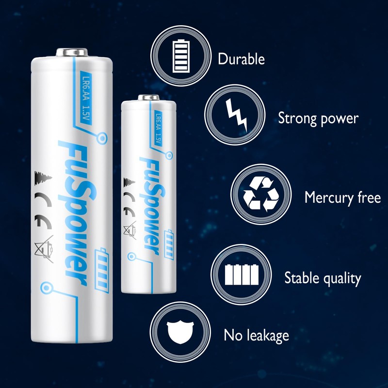 Fuspower AA Batteries Double A Battery 1.5V LR6 Alkaline Battery