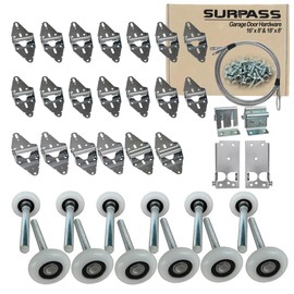Surpass Garage Door Hardware Kit Roller/Hinge/Top Bracket/Wire Rope (for 16'x8' and 18'x8' Height Double Garage Doors)