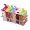 KFMX Especiero Organizador Condimentos Cocina 6 Frascos Multiusos