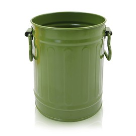 LELE LIFE Retro Barrel Pen Holder with 2 Handles, Metal Pencil Holder Pen Cup, Makeup Brush Holder, Cute Pen Organizer for Desk Office Home, Green