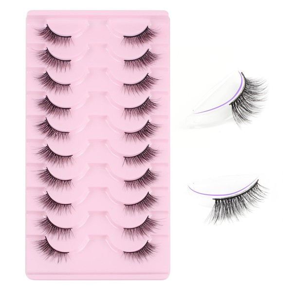 Oreola False Eyelashes, Natural Half Eyelashes, Cat Eye, Short Eyelashes,