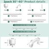 VOIIY 2 Pack Curtain Rod 30-60 Inch, White 1 Inch