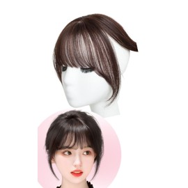 Edges42 Bangs Wig Partial Wig Hairpiece Point Wigs Bangs Natural Barre Hair Extensions (Dark Brown)