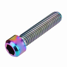 Brake Caliper Screws, 2 Pieces Disc Brake Screws Titanium Alloy M6 x 25 mm Bicycle Screws for Mountain Bike Brake Caliper (Multicolour)