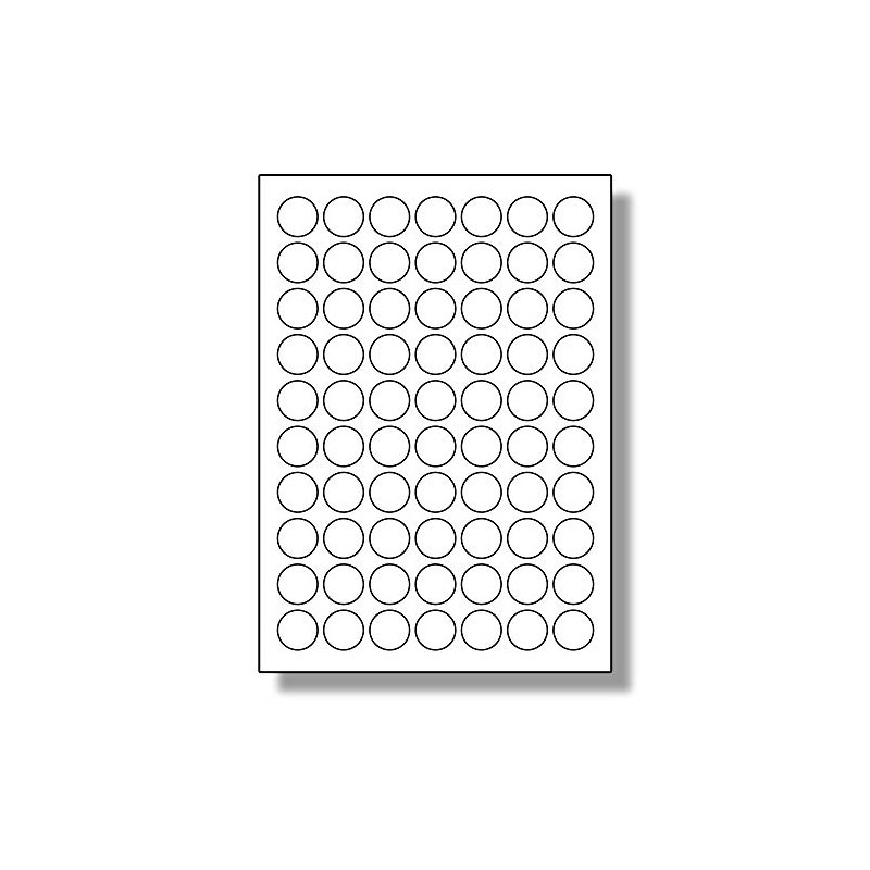 Label Planet® 70 Per Page/Sheet, 5 Sheets (350 REMOVABLE Round