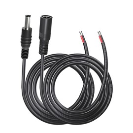 Cleqee Replacement 5.5 mm x 2.1 mm DC Power Male and Female to Bare Wire Open End Cable Cable 3.3 ft/1 m for DC Power Supply, Cable Repair