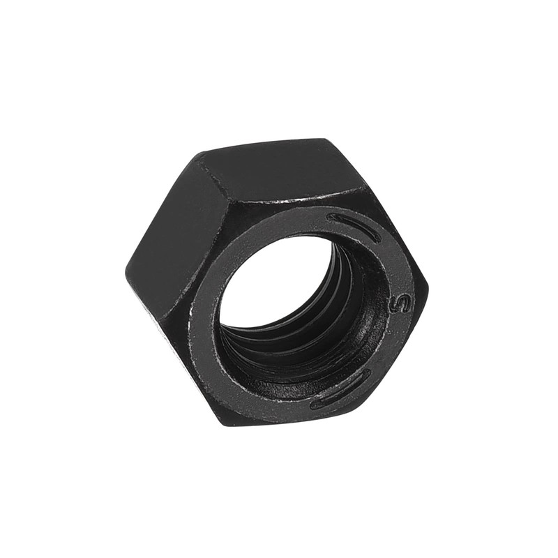 sourcing map 3/8-16 Hex Nuts, Carbon Steel Grade 8.8 Black
