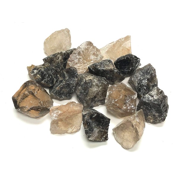 Zentron Crystal Collection: Smoky Quartz in Velvet Bag Large Natural Rough Bulk Raw Stones for Tumbling, Wire Wrapping, Polishing, Wicca and Reiki (1/2 Pound)