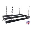 Rogar Hammered Steel Rectangular Pot Rack with Centerbar