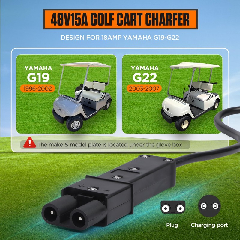 CMTOOL 48 Volt Golf Cart Battery Charger for Yamaha G19-G22,