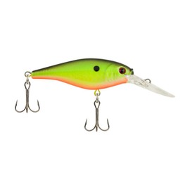 Berkley Flicker Shad Fishing Lure, Slick Chartreuse, 3/16 oz, 2in | 5cm Crankbaits, Size, Profile and Dive Depth Imitates Real Shad, Equipped with Fusion19 Hook