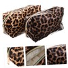 Healeved 4pcs Leopard Travel Cosmetic Bag Large Capacity Makeup Pouch