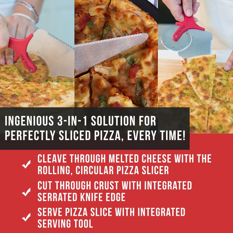 Chef Remi Pizza Cutter | Stainless Steel Pizza Wheel -Serrated