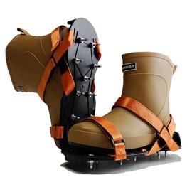 Epoxy Floor Spiked Shoes with 1" Short Spikes – Adjustable Nylon Straps, X-Shape Design for Self-Leveling Compound, Epoxy Resin, Concrete Coating, Paint Overlay – Black, 1 Pair, Unisex (Orange)