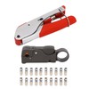 Coaxial Cable Crimper Wire Stripper Crimping Pliers with 20pcs F