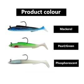EVERBAY Soft Lures Set with Jig Head, Soft Swimbaits with Paddle Tail, Sinking Baits for Sea Fishing/Freshwater Fishing, Fishing Jigs, Trout Bass Lures, Fishing Gear Fishing Gifts, 15cm/30g, 3pcs