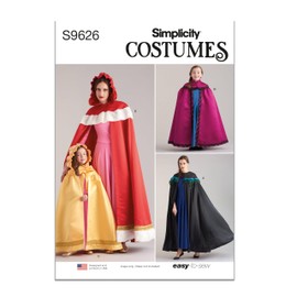 Simplicity Children's and Misses' Costume Sewing Pattern Kit, Code S9626, Sizes S - L/XS - XL, Multicolor
