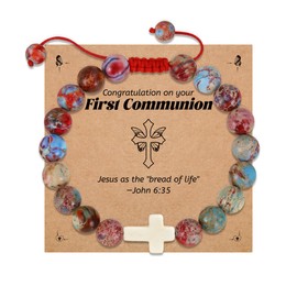 BAYLAY First Communion Gifts for Girls - Cross Bracelet for Teen Girl First Holy Communion Gifts for Girls Catholic Party Favors